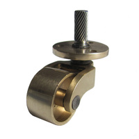 Nouvelle roue pivotante en laiton de 25 mm de diamètre pour meubles, piano, chaise, avec frein, capacité de charge de 30 kg, pour cuisine, chambre, salon