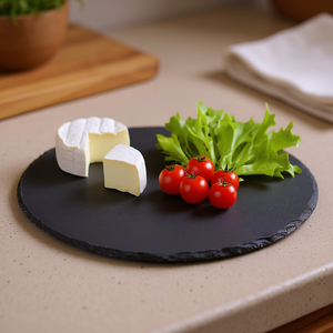 Plato de servir redondo de pizarra de 30 cm para queso y verduras, tabla de aperitivos - Product Image 3