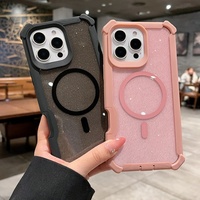 Coque de téléphone magnétique sans fil Glitter Armor pour iPhone 17 Air 16 Pro Max 15 14 Plus 12 11 13, protection antichoc