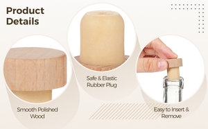T-Shape Stopper <strong>Corks</strong> Wooden Stoppers Reusable Wine <strong>Corks</strong> Sealing Plug <strong>Bottle</strong> for Beer <strong>Bottles</strong> Craft Homemade - Product Image 4