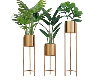 Vente chaude Or Stand Présentoir Extérieur Jardinière En Métal Fer <span class=keywords><strong>Doré</strong></span> Plante Rack Intérieur <span class=keywords><strong>Pot</strong></span> De Fleur Pour Jardin Maison Avec <span class=keywords><strong>Pot</strong></span> - Product Image 1