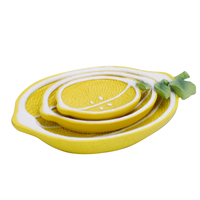 Redeco Nouveau Design Mignon 3D Citron Dessert Bonbons Plateau De Rangement Personnalisé Assiette De Fruits En Résine pour Cadeau Décoration de La Maison