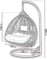 Fauteuil suspendu en forme de cocon, balançoire de jardin, hamac, coussins de luxe amovibles, fauteuil suspendu en rotin PE pour l'extérieur