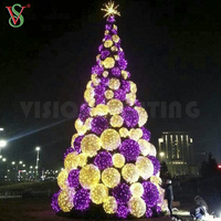 Décoration de Noël moderne imperméable avec lumières, arbre de Noël géant en plein air