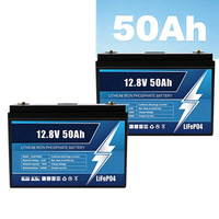 Batería de ciclo profundo LiFePO4 de 12.8V 50Ah con Bluetooth BMS, 6000 ciclos, grado A, 640Wh, portátil para RV y embarcaciones.