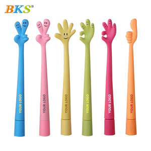 Kawaii dễ thương mới lạ bút cam bấm vào phim hoạt hình thiết kế nhựa Bút bi mực đen 1.0 mét hình dạng tay UV in ấn khuyến mại - Product Image 6