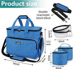 Free sample Dog Travel Bag, Travel <b>Pet</b> Bag Organizer, Dog <b>Food</b> Travel Bag with <b>Food</b> <b>Container</b> and Bowls - Product Image 3