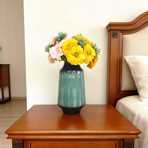 Ramo de Flores Artificiales de Seda, Arreglo de Crisantemos y Caléndulas para Decoración de Sala de Estar y Escritorio - Product Image 2