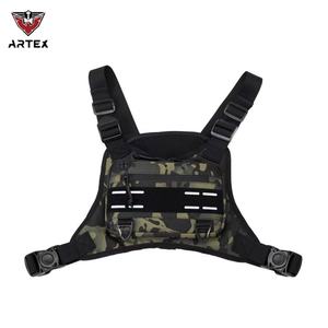 Adjustable Breathable Men's <b>Tactical</b> <b>Vest</b> Laser MOLL System Chest Bag for Running Cycling Hiking Durable Nylon Zip Closure - Product Image 1