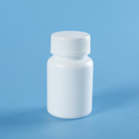 Flacon vide en plastique HDPE blanc pour suppléments vitaminiques et médicaments, avec bouchon à vis et impression sérigraphique, 100 pièces