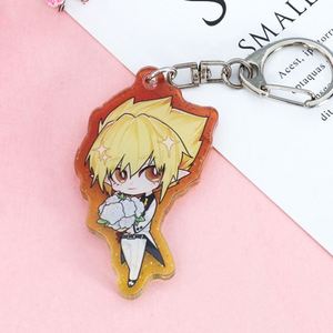 Porte-clés personnalisé en acrylique découpé au laser double face, motif anime mignon, porte-clés en plastique pailleté dessin animé, breloque en acrylique époxy - Product Image 4