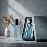 Vente en gros de flacons pulvérisateurs en verre cristal rechargeables de 100 ml, impression personnalisée OEM pour les soins de la peau, sérum, emballage de marque de beauté