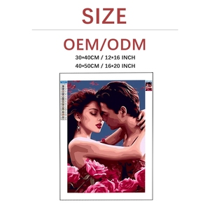 Kit per Pittura Diamante Fai-da-Te 30*40 per Adulti, Diamanti Rotondi Completi, Dipinto di <span class=keywords><strong>Amanti</strong></span> Abbracciati, Arte Diamante 5D - Product Image 2
