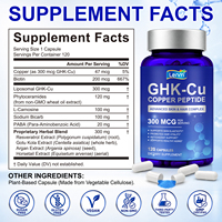 Cápsulas de Péptidos de Cobre GHK-Cu Liposomal Antioxidante Sin GMO de 300mcg, 120 Unidades, Suplemento para la Elasticidad de la Piel y el Crecimiento del Cabello