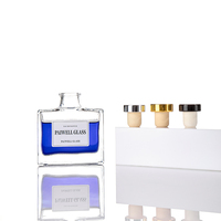 Bouteille diffuseur d'aromathérapie en verre transparente carrée vide de 100 ml, best-seller, avec bâtonnets diffuseurs