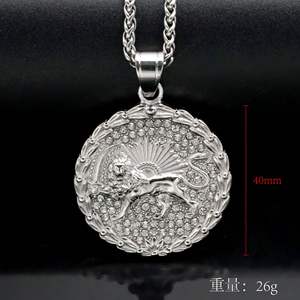 Colgante de Joyería de Acero Inoxidable con Baño de Platino, Diseño de Oso Animal Hip Hop, Dinastía Kaiga, Resistente al Agua y al Deslustre, Ideal para Regalo - Product Image 6