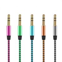 Câble audio 3,5 mm mâle-mâle de 100 cm en nylon pour voiture, iPad, téléphone portable, ordinateur, haut-parleur