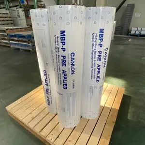 HDPE Sheet Waterproofing Rolling Membrane Self Adhesive Pre Applied Waterproof HDPE Membrane 1.5mm HDPE Membrane Waterproof