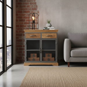 Industrial Style Solid Wood and Metal Crafts Living Room <b>Cabinets</b> Home Decor Wardrobes Furniture - Product Image 3