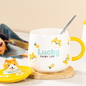 Nueva Taza de Cerámica con Diseño de Perro de Dibujos Animados, con Cuchara, para Café o Agua en la Oficina, Regalo para Amantes de los Perros - Product Image 4