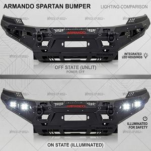 Nuevo Parachoques Delantero de Acero <span class=keywords><strong>Armando</strong></span> Personalizable para Ranger T7 T8 con Acabado Negro Mate e Instalación con Pernos - Product Image 4