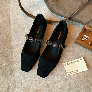 Retro Leopard <strong>love</strong> Diamond Mary Jane <strong>Shoes</strong> New Fashion Women's Flat <strong>Pumps</strong> - Product Image 5