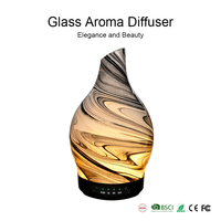 Diffuseur d'arômes en verre 150 ml, prix d'usine en gros, logo personnalisé, diffuseur d'huiles essentielles artisanal en marbre avec minuterie