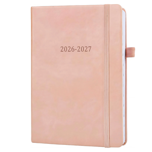 สมุดแพลนเนอร์รายสัปดาห์ รายเดือน ปี 2026 ปกแข็งเย็บเข้าเล่ม หนัง ปกแนวตั้ง ขนาด A5 สีชมพู พร้อมที่คั่นหน้า<span class=keywords><strong>เดือน</strong></span>มกราคม-<span class=keywords><strong>ธันวาคม</strong></span> - Product Image 1