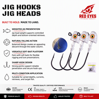 Hameçon micro-jig à tête plombée Red Eyes, à large ouverture, anti-accrocs, pour la pêche au snapper, à la truite, au brochet et au bar en rivière