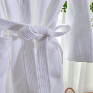 Peignoir en tissu éponge de coton 5 étoiles - Longueur longue, absorbant, séchage rapide, unisexe, peignoir <span class=keywords><strong>pour</strong></span> couples, vêtements de détente <span class=keywords><strong>pour</strong></span> adultes, toutes saisons - Product Image 3