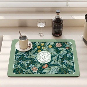 Tapete de lujo floral transfronterizo para fregadero de cocina, de tierra de diatomeas, para vajilla, cuencos y palillos, con control de agua, sin necesidad de lavado. - Product Image 3