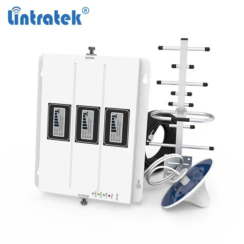 Lintratek booster – répéteur de signal pour téléphones portables, kpa 900 2100 lte 2600 <span class=keywords><strong>mhz</strong></span> gsm 2g 3g 4g
