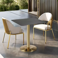 Table de café et de salle à manger pliable moderne en métal de style européen, base en acier inoxydable, couleur noire, idéale pour appartement, restaurant, salon - Vente chaude