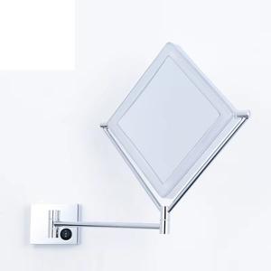 Usine nouvellement fixé au mur carré miroir de <span class=keywords><strong>maquillage</strong></span> Led grossissant sans buée pivotant douche miroir de rasage - Product Image 1