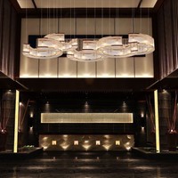 Ingénierie de luxe lustre en cristal personnalisé Restaurant salon hôtel lustres modernes personnalisés éclairage suspendu