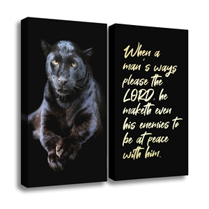 Bộ 2 con báo đen: sức mạnh trong Hòa Bình và hướng dẫn thần thánh vẽ tranh nghệ thuật in trên Vải vẽ tranh nghệ thuật bán chạy - Product Image 2