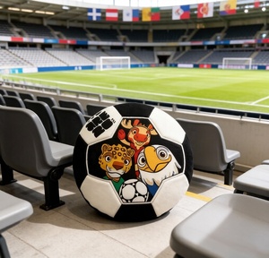 Coussin en peluche doux Coupe du Monde <span class=keywords><strong>FIFA</strong></span> 2026, décoration de salon, canapé, maison, oreiller décoratif en forme de ballon de football - Product Image 4