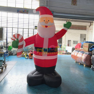 Décoration de Noël extérieure pour jardin, pelouse, publicité navideenne, grand Père Noël gonflable avec sac de cadeaux - Product Image 3