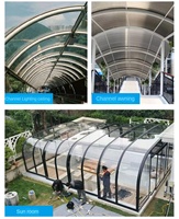 Panneaux de polycarbonate sur mesure pour toitures de serres, résistants au feu, en polycarbonate solide