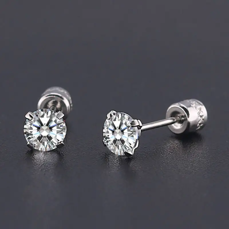Qings ODM/OEM Fashion 925 Sterling Silver Daily Wear Wholesale Cubic Zirconia Stud Earrings