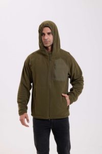 Veste tactique DF816 vert sauge avec plusieurs poches, tissu polaire épais, respirant, chaud, pour l'hiver - Product Image 2