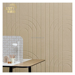 Décoration murale de restaurant Effet 3D Barrière acoustique en feutre 9 mm Autocollants muraux décoratifs adhésifs Panneau mural en forme de V portable - Product Image 2