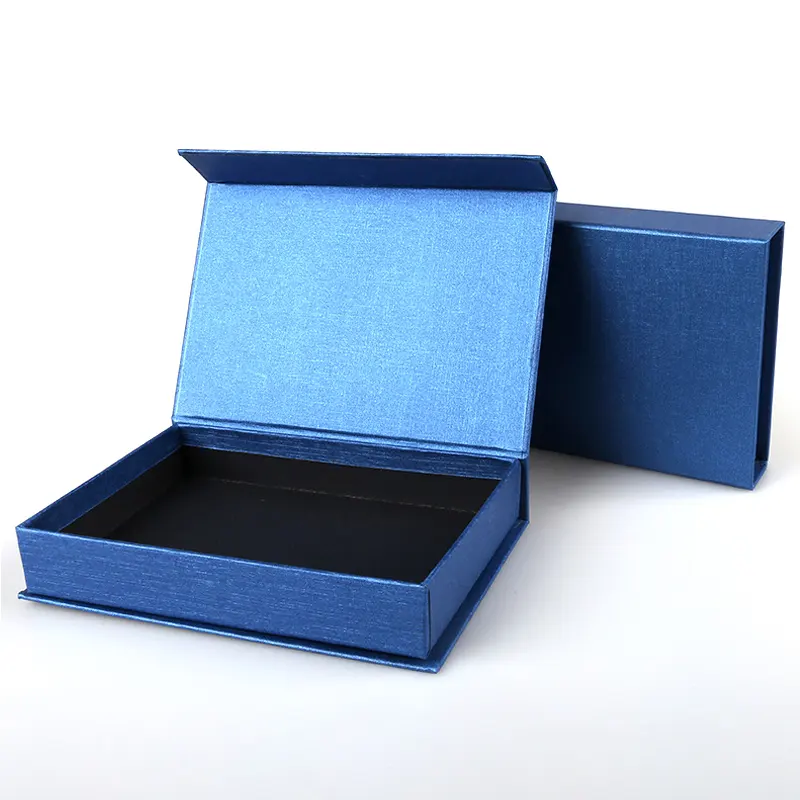 Wholesale Rts Navy Blue Book Shaped Paper Gift Box For Belt Brooch Necklace