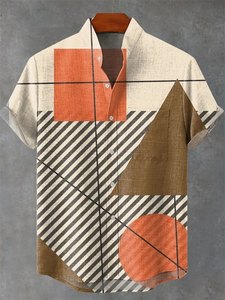 Camisa de Seis Botones con Estampado Tribal Digital para Hombre, Estilo Europeo y Americano, Verano HOHI - Product Image 3