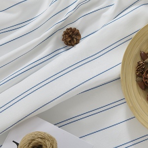 JINCHAN Sustainable Blue Striped <strong>Curtains</strong> Faux Linen Look <strong>Ticking</strong> <strong>Stripe</strong> Light Filtering Window Drapes - Product Image 5