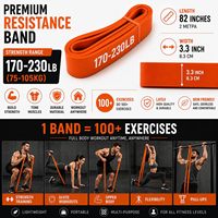 Bande de résistance en caoutchouc naturel 160-220 LB pour entraînement, exercice, musculation, powerlifting, étirement, physiothérapie