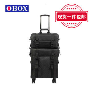 Grande trousse de maquillage en tissu Oxford HZB-06 noire, grande capacité, avec couvercle verrouillable, rangement à domicile, sac de voyage pour cosmétiques avec séparateurs - Product Image 5