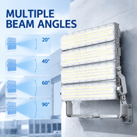 Projecteur LED 4 modules 1200W IP67 pour extérieur, éclairage commercial à mât haut, support réglable
