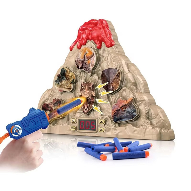 Kids Game Soft Eva Bullet Hand Electronic Dinosaur Scoring Digital Shooting Targets With Foam Dart Toy Gun