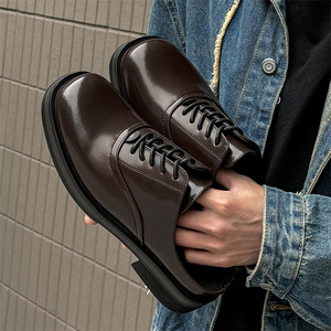 Men's Business Formal Shoes Size 46 <b>Big</b> Size New Casual Leather Shoes Fashion Retro British Style Wedding Shoes - Product Image 6
